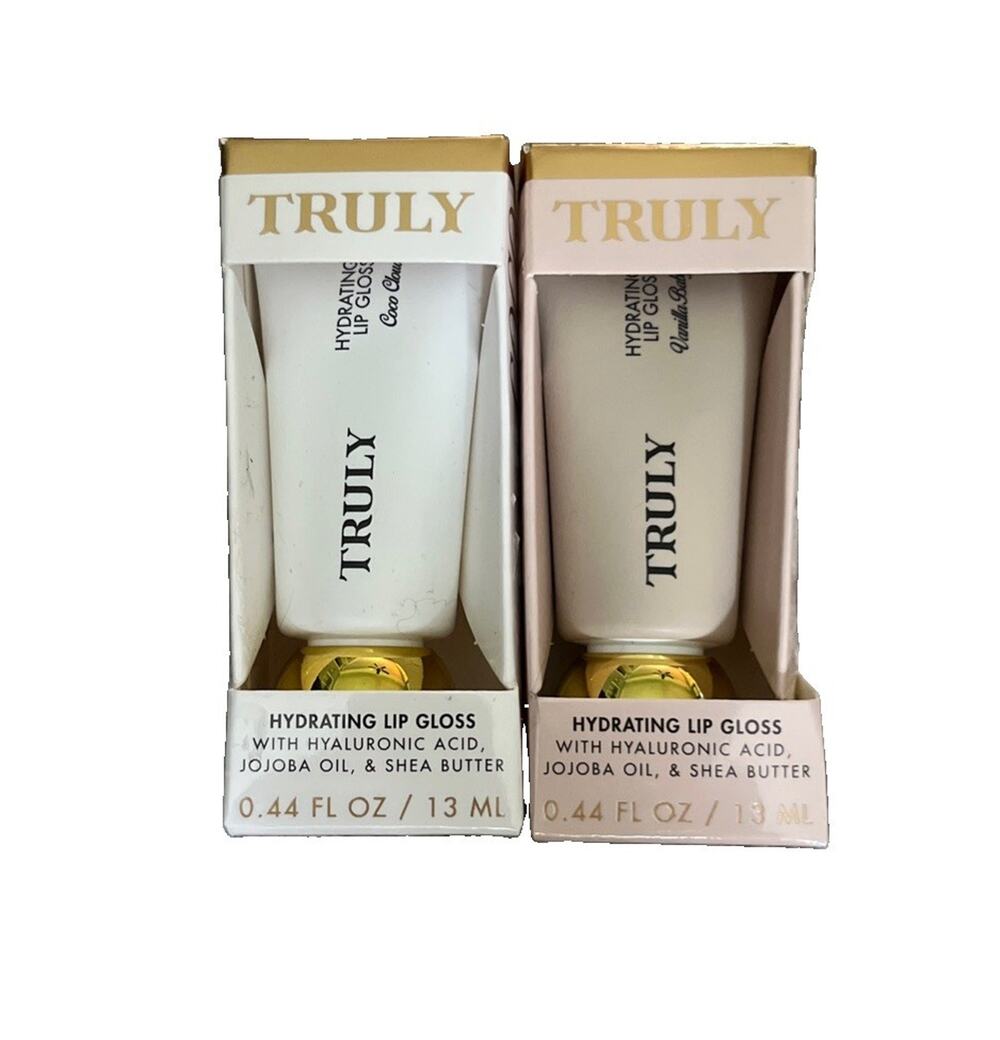 Truly Hydrating Lip Gloss bundle Vanilla Baby & Coco Cloud NIB